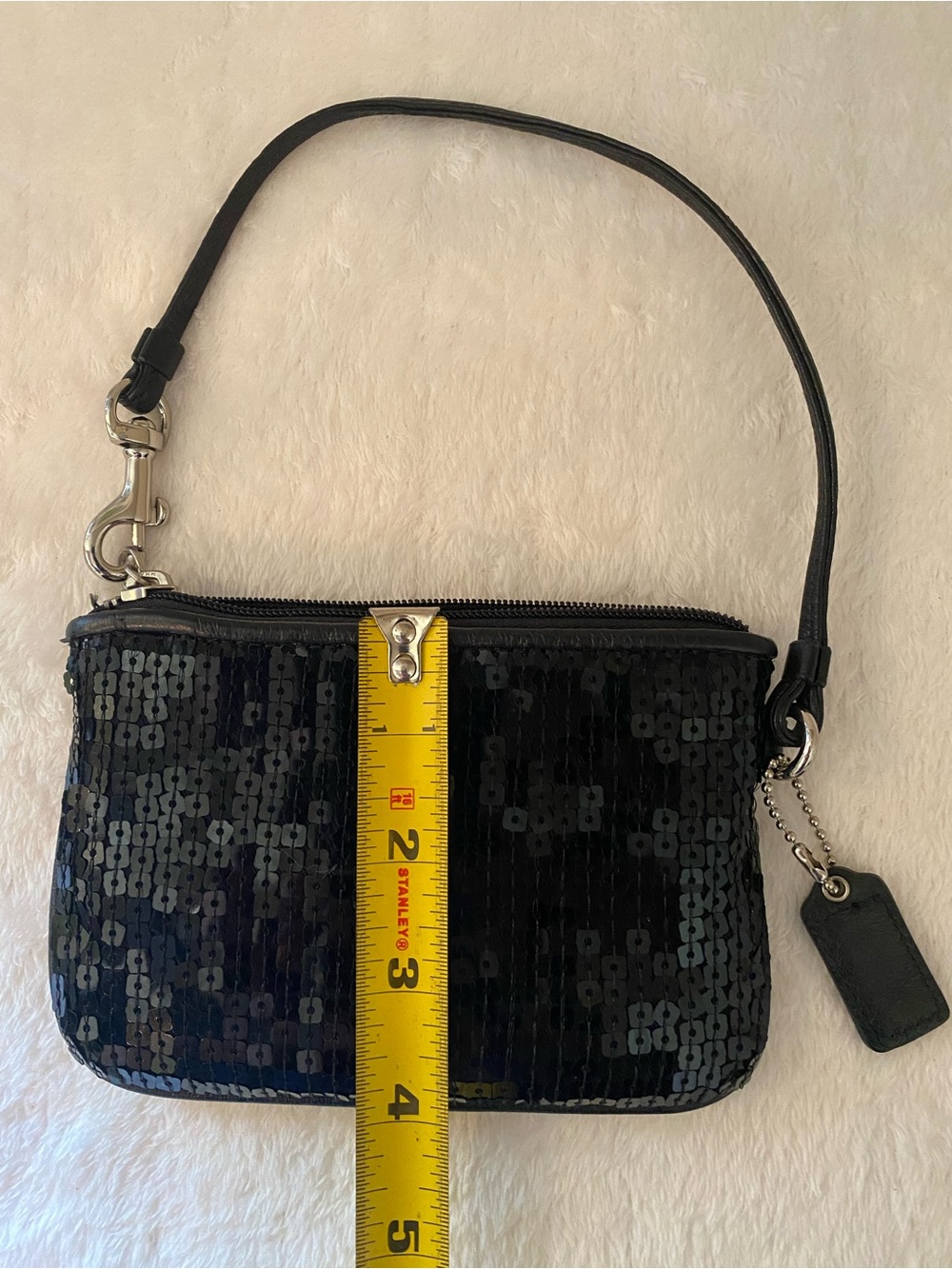 Coach Special Occasion Black Sequined Wristlet - Picture 9 of 9